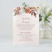 Carte D'accompagnement Fleurs de rouille en terre cuite Boho Détails du M (Debout devant)