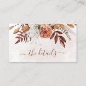 Carte D'accompagnement Fleurs de rouille en terre cuite Boho Détails du M (Devant)