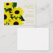 Carte D'accompagnement Fleurs de soleil -Cartes de réception (Devant / Derrière)