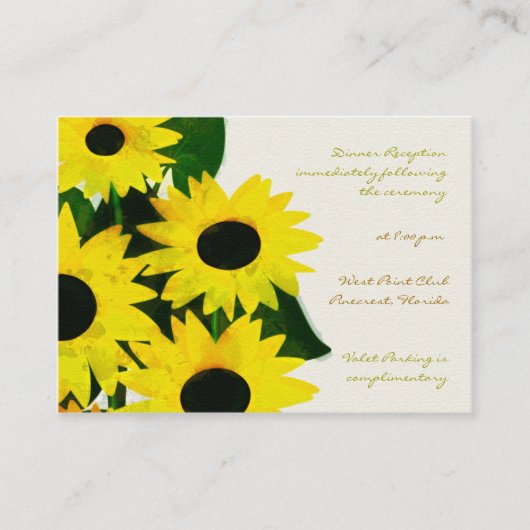 Carte D'accompagnement Fleurs de soleil -Cartes de réception (Devant)
