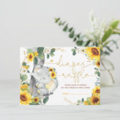 Carte D'accompagnement Fleurs de soleil d'été Vert éléphant Raffle de cou (Debout devant)