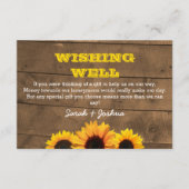 Carte D'accompagnement Fleurs de soleil et Mariage de bois rustique (Devant)