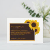 Carte D'accompagnement Fleurs de soleil rustiques - Floral Mariage Détail (Debout devant)