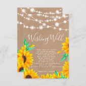 Carte D'accompagnement Fleurs de soleil rustiques kraft qui souhaitent bi (Devant / Derrière)