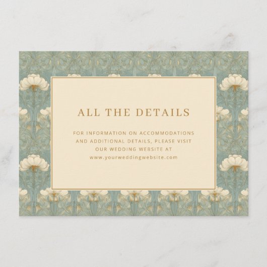 Carte D'accompagnement Fleurs de teal élégantes (Devant)