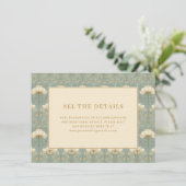Carte D'accompagnement Fleurs de teal élégantes (Debout devant)