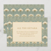 Carte D'accompagnement Fleurs de teal élégantes (Devant / Derrière)
