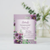 Carte D'accompagnement Fleurs de teinte pourpre Géométrie de verdure Déta (Debout devant)