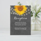 Carte D'accompagnement Fleurs de tournesol et lampes à cordes Réception e (Debout devant)