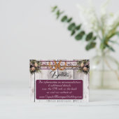 Carte D'accompagnement Fleurs, Dentelle & Fers à Cheval, Ruban Violet, Co (Debout devant)