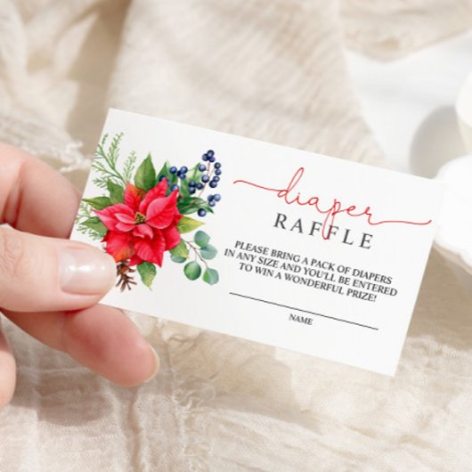 Carte D'accompagnement Fleurs d'hiver Baby shower Déchets Raffle