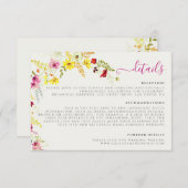 Carte D'accompagnement Fleurs d'orchidées violettes roses Mariage de cour (Devant / Derrière)