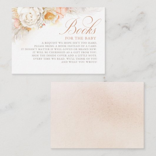 Carte D'accompagnement Fleurs Douces Élégantes Livres Pour Bébé (Devant / Derrière)