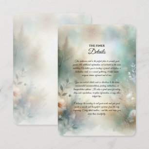 Carte D'accompagnement Fleurs Élégantes dans un Mariage de Royaume Forest