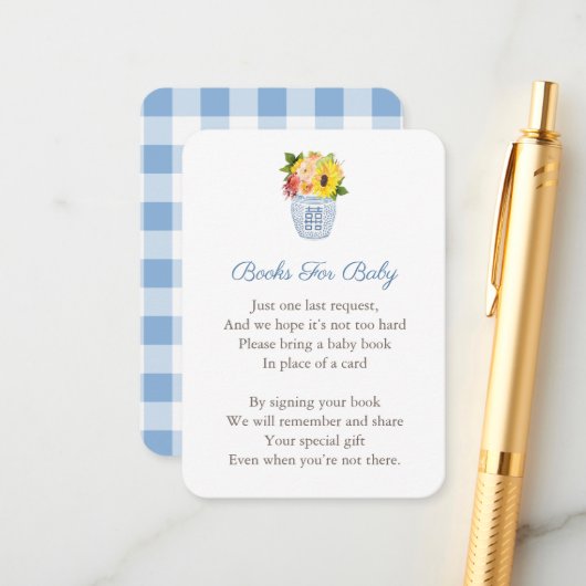 Carte D'accompagnement Fleurs Élégantes d'Automne Baby Shower Apportez Un (Devant/Arrière en situation)