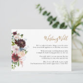 Carte D'accompagnement Fleurs Élégantes de Bourgogne Marine Puits de Vœux (Debout devant)