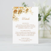 Carte D'accompagnement Fleurs en or 3D blanches (Debout devant)