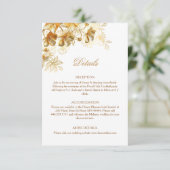 Carte D'accompagnement Fleurs en or 3D blanches (Debout devant)