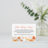 Carte D'accompagnement Fleurs en Terracotta pour Réception de Mariage Dem (Debout devant)