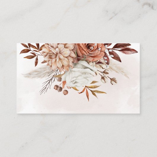 Carte D'accompagnement Fleurs en terre cuite Boho Mariage de automne en l (Dos)