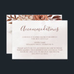 Carte D'accompagnement Fleurs en terre cuite Boho Mariage de automne Hébe<br><div class="desc">Moderne style bohème hébergement mariage cartes encastrées avec des fleurs d'aquarelle et des feuilles d'automne dans les tons terreux comme rouille brun,  orange brûlé et terre cuite. Un choix parfait pour les mariages d'automne.</div>