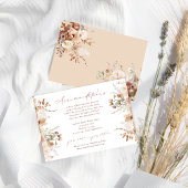 Carte D'accompagnement Fleurs en terre cuite Boho Mariage Hébergement