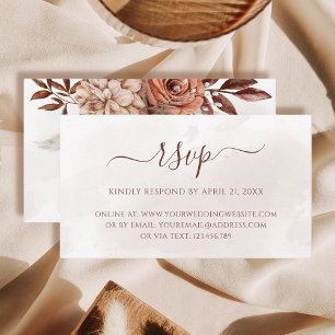 Carte D'accompagnement Fleurs en terre cuite Mariage Bohème Automnal RSVP