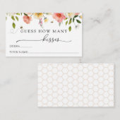 Carte D'accompagnement Fleurs et Abeilles Devinez combien de baisers (Devant / Derrière)