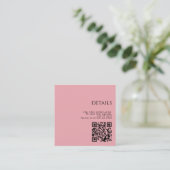 Carte D'accompagnement Fleurs et lanternes roses Code QR (Debout devant)