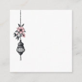 Carte D'accompagnement Fleurs et lanternes roses Code QR (Dos)