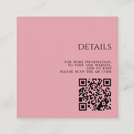Carte D'accompagnement Fleurs et lanternes roses Code QR (Devant)