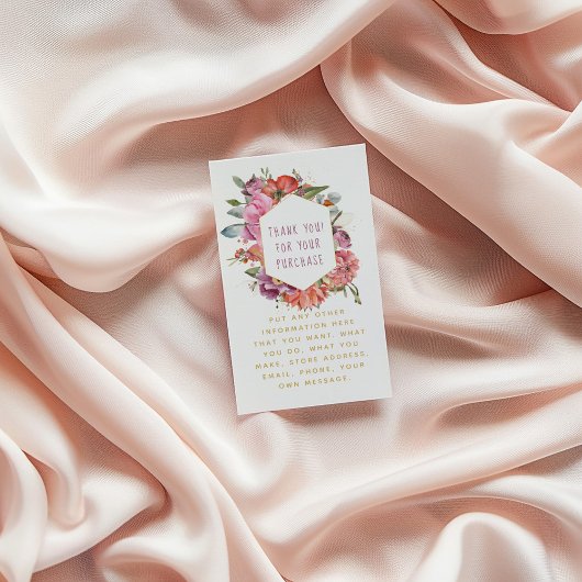 Carte D'accompagnement Fleurs et macarons bordure dorée