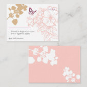 Carte D'accompagnement Fleurs et papillons illustrés RSVP (Devant / Derrière)