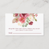 Carte D'accompagnement Fleurs florales bourguignonnes Baby shower Déchets (Devant)