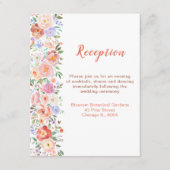 Carte D'accompagnement Fleurs florales printanières Réception de mariage (Devant)