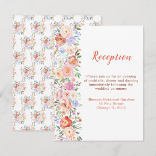 Carte D'accompagnement Fleurs florales printanières Réception de mariage