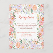 Carte D'accompagnement Fleurs florales printanières Réception de mariage (Devant)