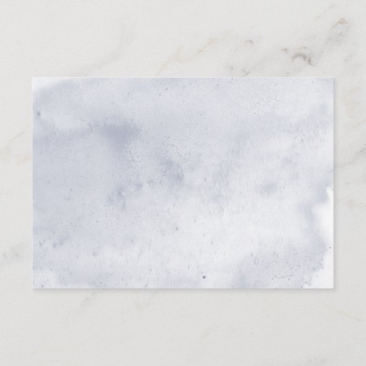 Carte D'accompagnement Fleurs Iris Bleu Mariage Réception Moderne Bleu (Dos)