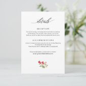 Carte D'accompagnement Fleurs Jardin Modernes Infos Mariage manuscrites (Debout devant)