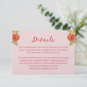 Carte D'accompagnement Fleurs jaunes oranges Détails du mariage chinois (Debout devant)