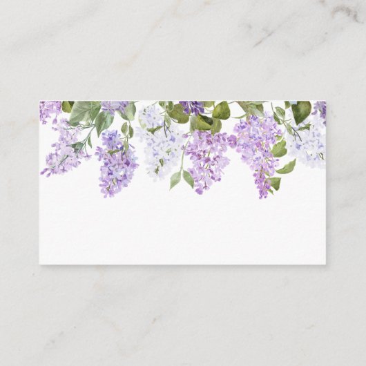 Carte D'accompagnement Fleurs Lilac Rustiques Affichage Douche (Dos)