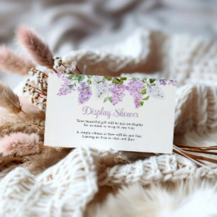 Carte D'accompagnement Fleurs Lilac Rustiques Affichage Douche