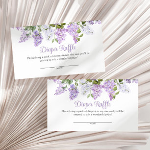 Carte D'accompagnement Fleurs Lilac Rustiques Baby shower Déchets Raffle
