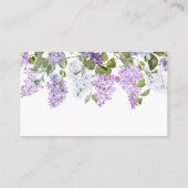 Carte D'accompagnement Fleurs Lilac Rustiques Baby shower Déchets Raffle (Dos)