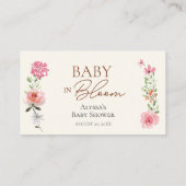 Carte D'accompagnement Fleurs Livre demandé pour la baby shower Bébé en f (Dos)