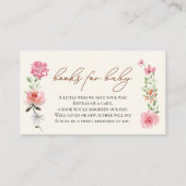Carte D'accompagnement Fleurs Livre demandé pour la baby shower Bébé en f (Devant)