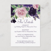 Carte D'accompagnement Fleurs luxuriantes | Détails floraux de rose viole (Devant)