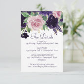 Carte D'accompagnement Fleurs luxuriantes | Détails floraux de rose viole (Debout devant)