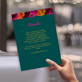 Carte D'accompagnement Fleurs modernes rose vert jaune