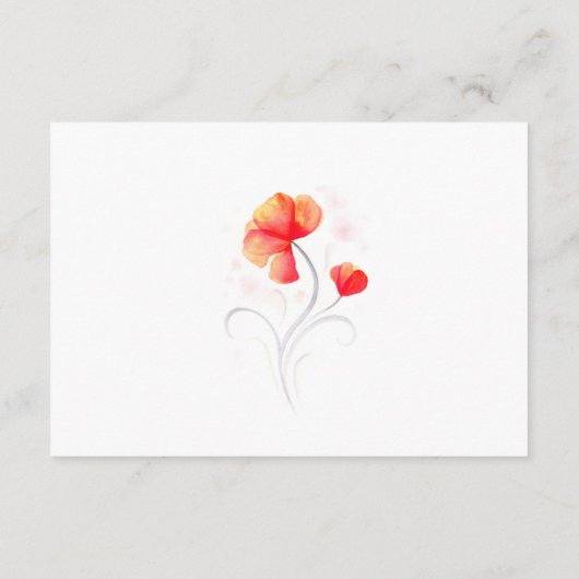 Carte D'accompagnement Fleurs orange gris tourbillon aquarelle les détail (Dos)